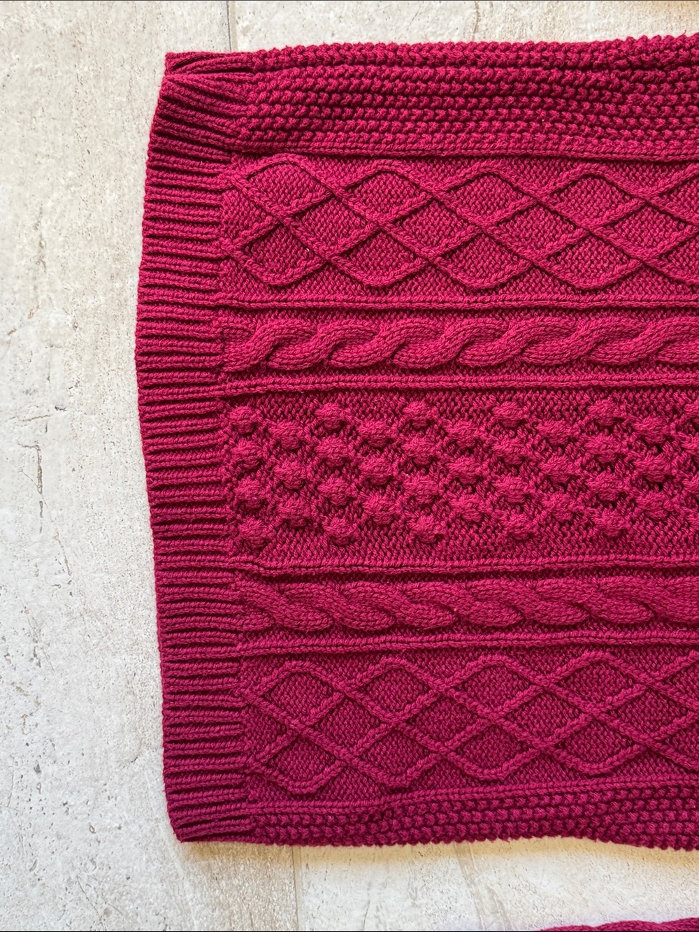 Talbots Cable-Knit Crewneck Sweater - Raspberry - Picture 4 of 5